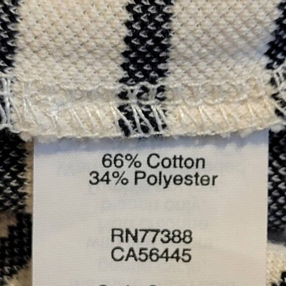 Madewell Stripe Off the Shoulder Top Drawstring Waist Black and White Casual XS - Picture 10 of 11